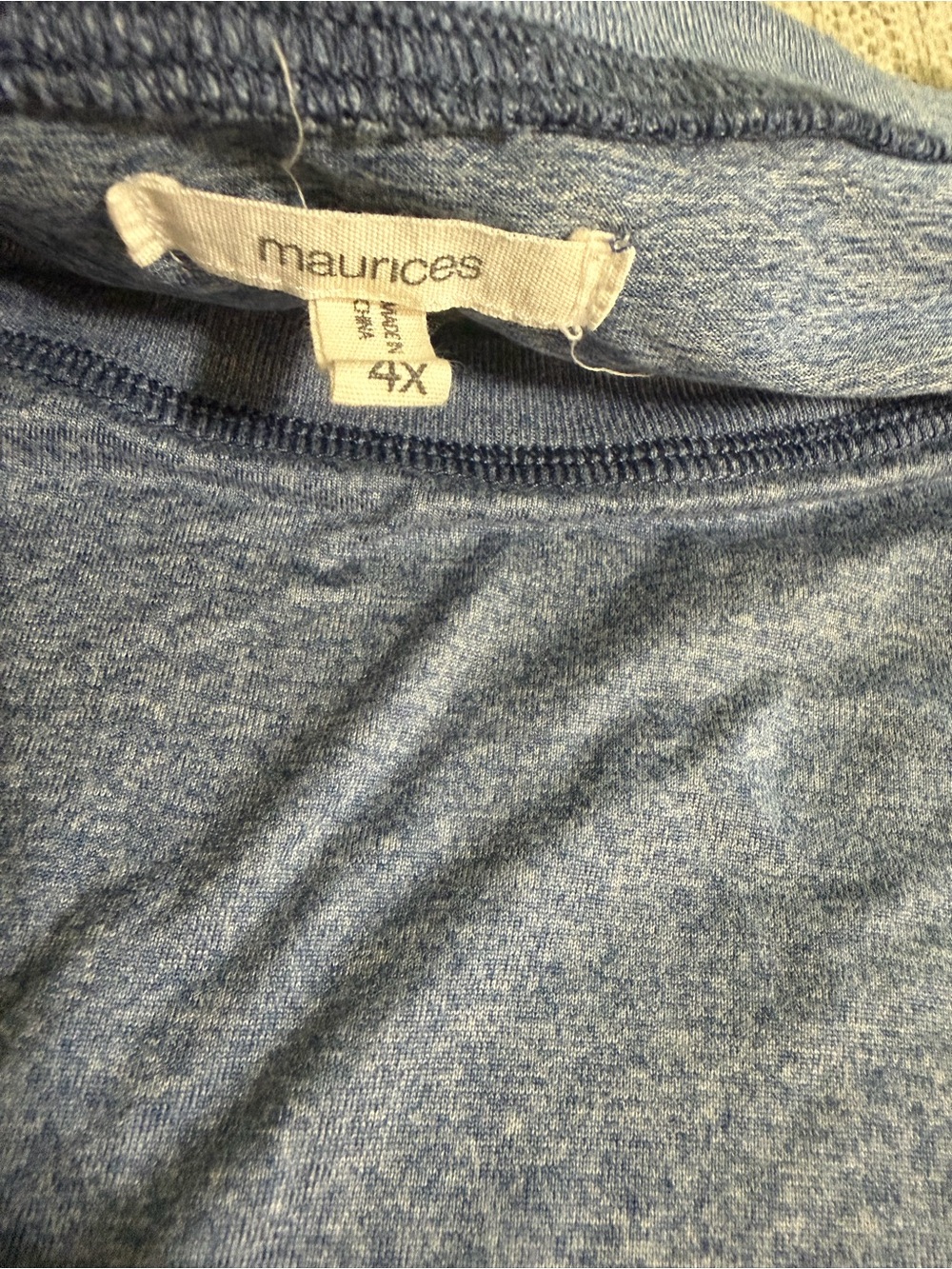 Maurices Blue Heather Tee Plus Size 4X Soft Short Sleeve Casual Basic Top - Picture 4 of 8